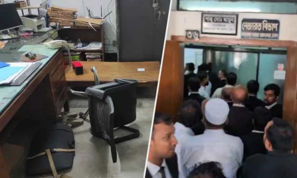 রিমান্ড শুনানিতে কামরুলকে ‘সালাম’, নাজিরের কার্যালয় ভাঙচুর